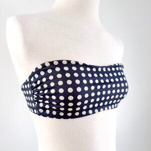 J. Crew Polka Dot Bandeau Bikini Top XS Navy Blue